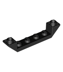 LEGO - Helling, omgekeerd 45 graden 6 x 1 dubbel met 1 x 4 uitsparing - Black | N - Thumbnail