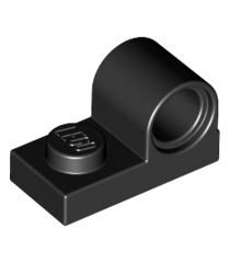 LEGO - Plaat, gemodificeerd 1 x 2 met pen-gat bovenop - Black | N - Thumbnail
