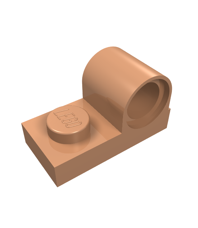 LEGO - Plaat, gemodificeerd 1 x 2 met pen-gat bovenop - Nougat | N