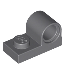LEGO - Plaat, gemodificeerd 1 x 2 met pen-gat bovenop - Dark Bluish Gray | N - Thumbnail