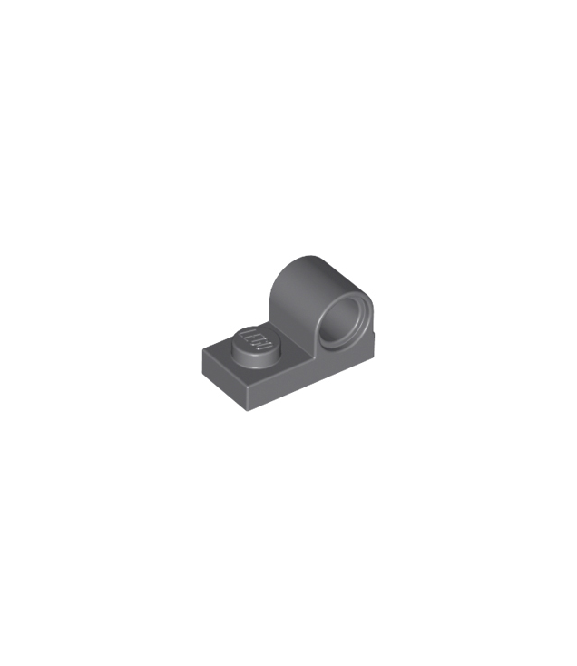 LEGO - Plaat, gemodificeerd 1 x 2 met pen-gat bovenop - Dark Bluish Gray | N