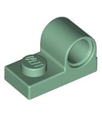 LEGO - Plaat, gemodificeerd 1 x 2 met pen-gat bovenop - Sand Green | N - Thumbnail