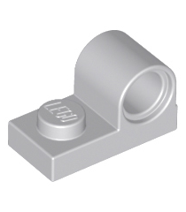 LEGO - Plaat, gemodificeerd 1 x 2 met pen-gat bovenop - Light Bluish Gray | N - Thumbnail