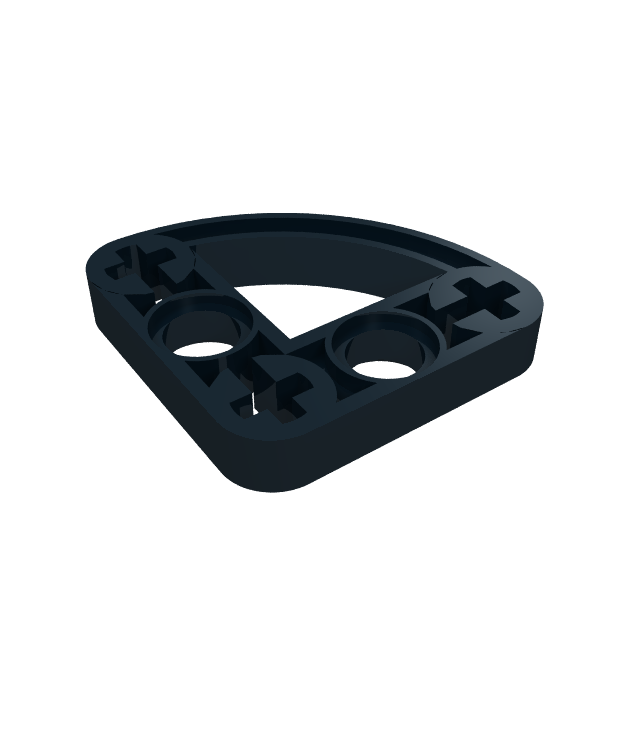 LEGO - Technic, hefarm gemodificeerd dun L-vorm kwart ellips 3 x 3 - Black | N