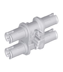 LEGO - Technic, dubbele pen met as-gat en vierkante pen-gaten - Light Bluish Gray | N - Thumbnail