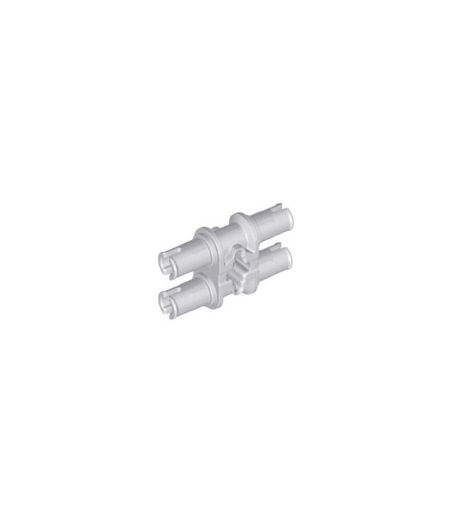 LEGO - Technic, dubbele pen met as-gat en vierkante pen-gaten - Light Bluish Gray | N
