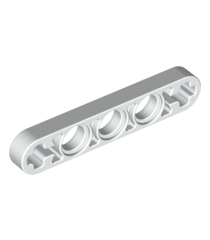 LEGO - Technic, hefarm dun 1 x 5 met as-gaten - White | N - Thumbnail
