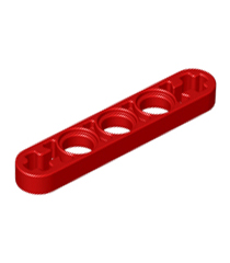 LEGO - Technic, hefarm dun 1 x 5 met as-gaten - Red | N - Thumbnail