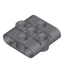LEGO - Technic, penverbindingsblok hefarm 1 x 3 x 3 - Dark Bluish Gray | N - Thumbnail