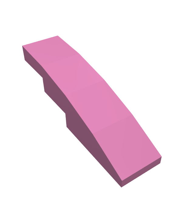 LEGO - Helling, gebogen 4 x 1 - Dark Pink | N
