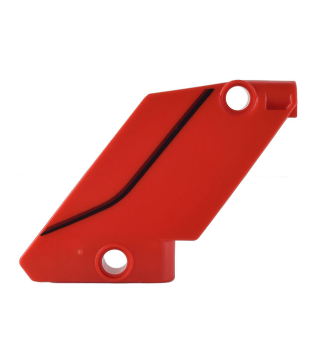 LEGO - Technic, paneel gebogen #60 5 x 7 taps toelopend rechts met zwart gebogen lijn koplampafdekking - Red | N