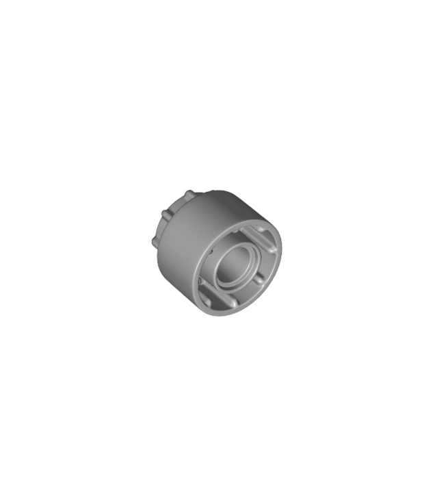 LEGO - Technic, schuifkoppeling-verlenging met 8 tanden binnen en buiten - Light Bluish Gray | N