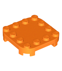 LEGO - Plaat, gemodificeerd 4 x 4 met afgeronde hoeken en 4 pootjes - Orange | N - Thumbnail