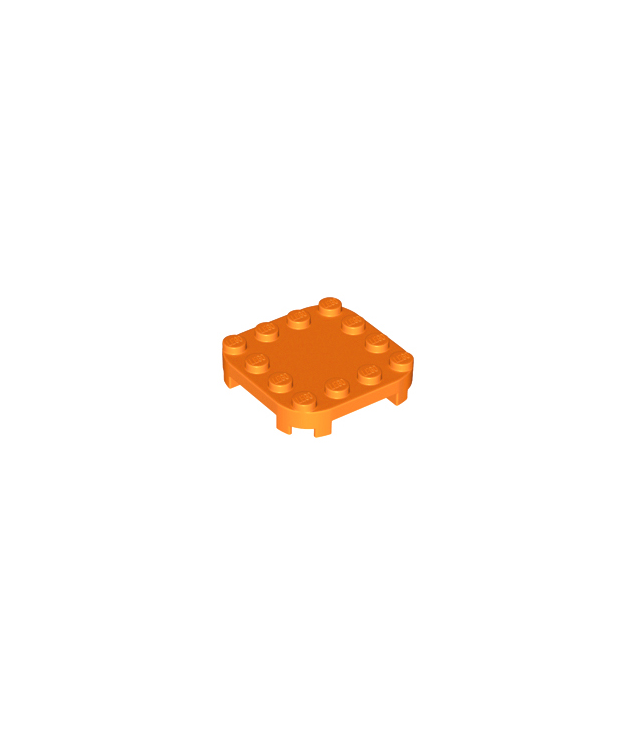 LEGO - Plaat, gemodificeerd 4 x 4 met afgeronde hoeken en 4 pootjes - Orange | N