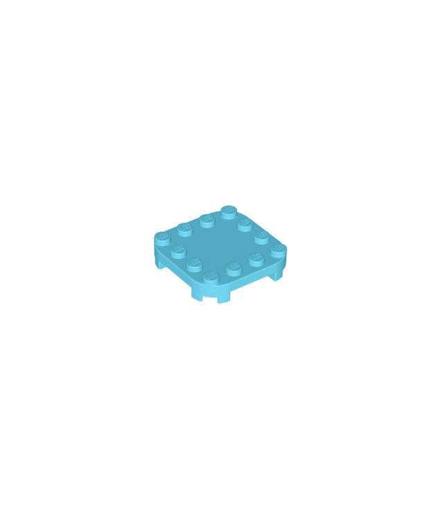 LEGO - Plaat, gemodificeerd 4 x 4 met afgeronde hoeken en 4 pootjes - Medium Azure | N
