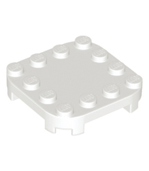 LEGO - Plaat, gemodificeerd 4 x 4 met afgeronde hoeken en 4 pootjes - White | N - Thumbnail