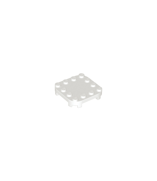 LEGO - Plaat, gemodificeerd 4 x 4 met afgeronde hoeken en 4 pootjes - White | N