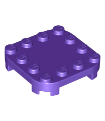 LEGO - Plaat, gemodificeerd 4 x 4 met afgeronde hoeken en 4 pootjes - Dark Purple | N - Thumbnail