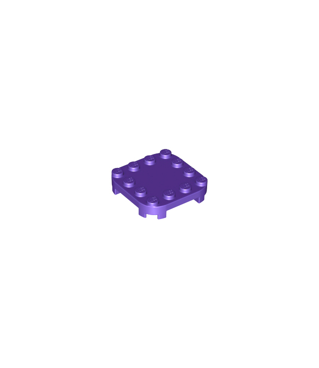 LEGO - Plaat, gemodificeerd 4 x 4 met afgeronde hoeken en 4 pootjes - Dark Purple | N