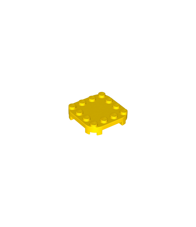 LEGO - Plaat, gemodificeerd 4 x 4 met afgeronde hoeken en 4 pootjes - Yellow | N