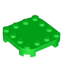 LEGO - Plaat, gemodificeerd 4 x 4 met afgeronde hoeken en 4 pootjes - Bright Green | N - Thumbnail