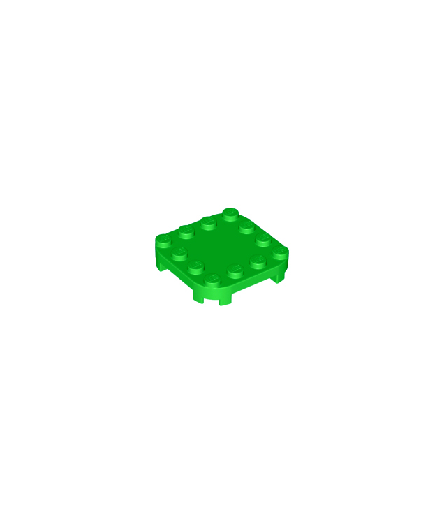 LEGO - Plaat, gemodificeerd 4 x 4 met afgeronde hoeken en 4 pootjes - Bright Green | N