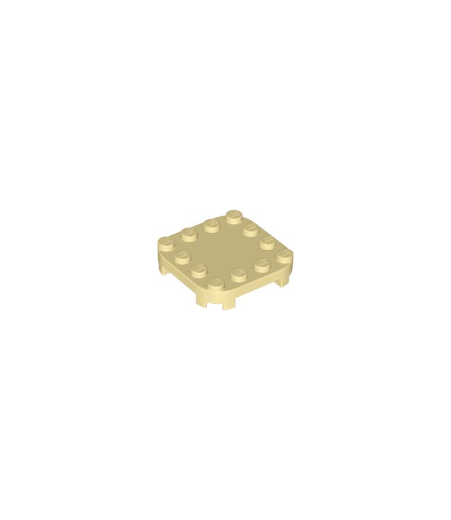 LEGO - Plaat, gemodificeerd 4 x 4 met afgeronde hoeken en 4 pootjes - Tan | N