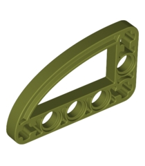 LEGO - Technic, hefarm gemodificeerd dun L-vorm kwart ellips 3 x 5 - Olive Green | N - Thumbnail