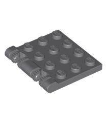 LEGO - Scharnierplaat 3 x 4 vergrendelend dubbele 2 vingers, 9 tanden - Dark Bluish Gray | N - Thumbnail