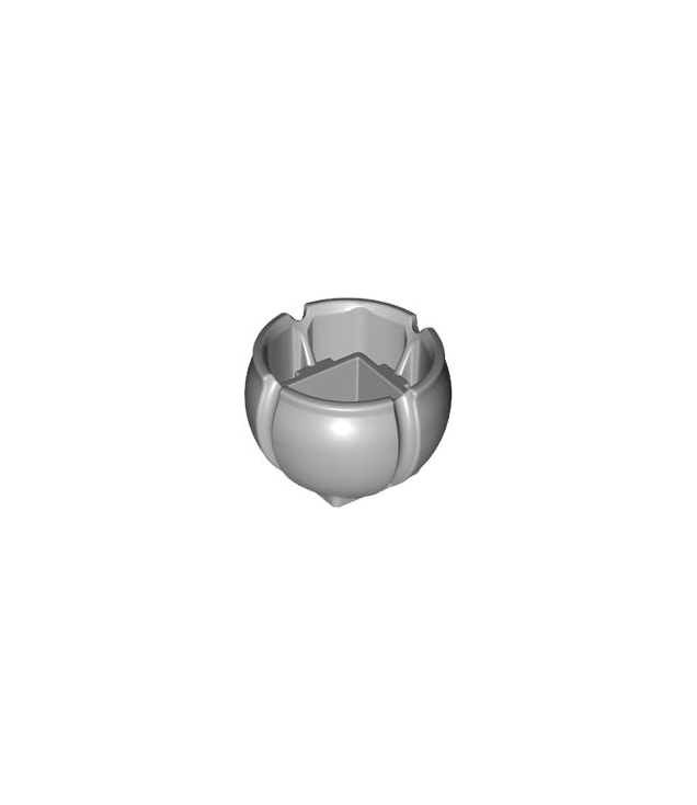 LEGO - Technic, kogelgewricht-slingerplaat met 4 groeven en vierkant gat - Light Bluish Gray | N