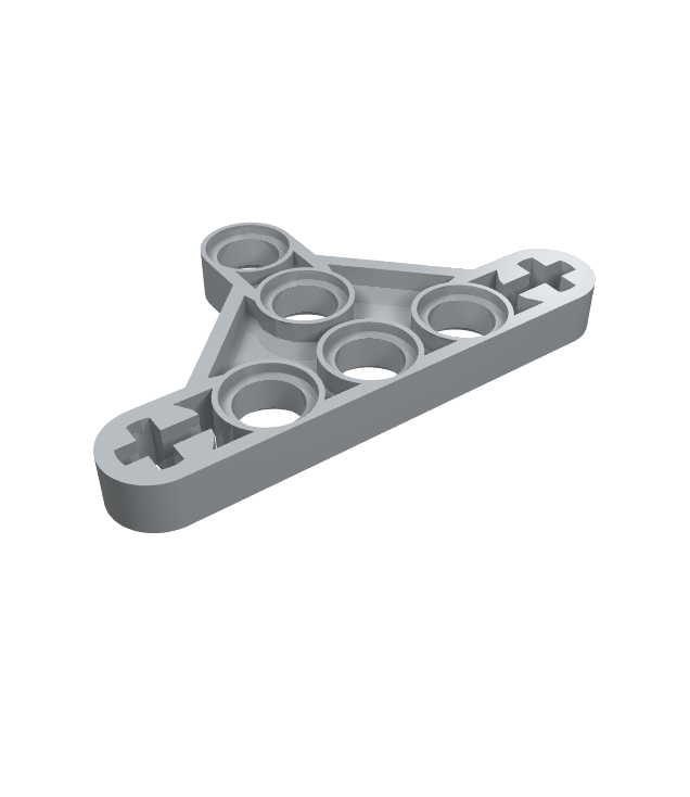 LEGO - Technic, hefarm gemodificeerd dun driehoekig 3 x 5 met korte steunen - Light Bluish Gray | N