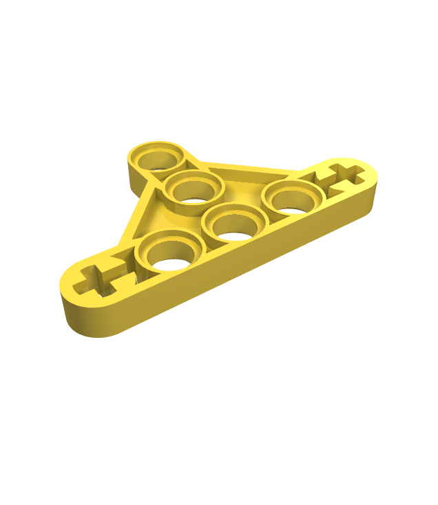 LEGO - Technic, hefarm gemodificeerd dun driehoekig 3 x 5 met korte steunen - Yellow | N