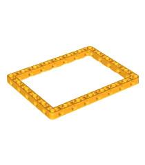 LEGO - Technic, hefarm gemodificeerd dik frame 11 x 15 met open midden - Bright Light Orange | N - Thumbnail
