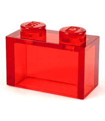 LEGO - Steen 1 x 2 zonder onderbuis - Trans-Red | N - Thumbnail
