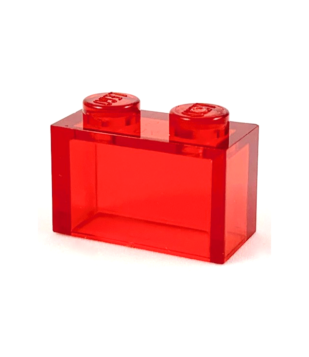 LEGO - Steen 1 x 2 zonder onderbuis - Trans-Red | N