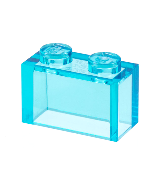 LEGO - Steen 1 x 2 zonder onderbuis - Trans-Light Blue | N