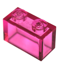 LEGO - Steen 1 x 2 zonder onderbuis - Trans-Dark Pink | N - Thumbnail