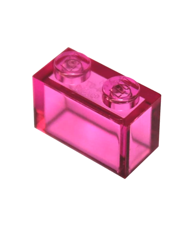 LEGO - Steen 1 x 2 zonder onderbuis - Trans-Dark Pink | N