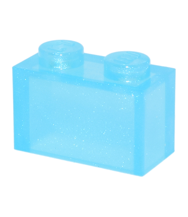 LEGO - Steen 1 x 2 zonder onderbuis - Satin Trans-Light Blue | N