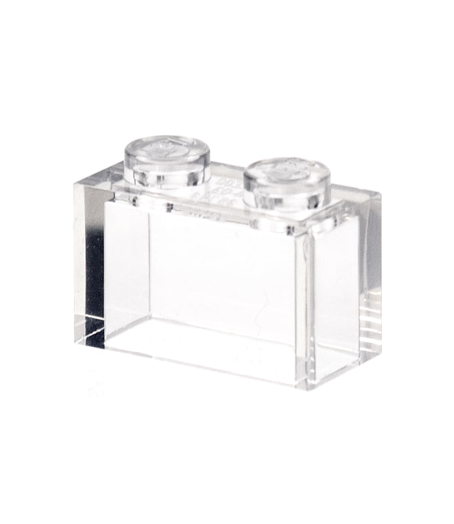 LEGO - Steen 1 x 2 zonder onderbuis - Trans-Clear | N
