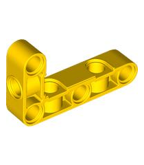 LEGO - Technic, hefarm gemodificeerd dik L-vormig 3 x 5 met haakse gaten - Yellow | N - Thumbnail