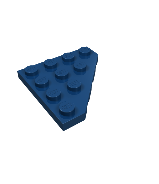 LEGO - Wig, plaat 4 x 4 met afgesneden hoek - Dark Blue | N