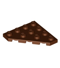 LEGO - Wig, plaat 4 x 4 met afgesneden hoek - Reddish Brown | N - Thumbnail