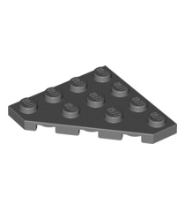 LEGO - Wig, plaat 4 x 4 met afgesneden hoek - Dark Bluish Gray | N - Thumbnail