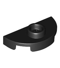 LEGO - Plaat, rond halve 1 x 2 met 1 nop (jumper) - Black | N - Thumbnail