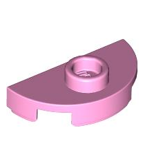 LEGO - Plaat, rond halve 1 x 2 met 1 nop (jumper) - Bright Pink | N - Thumbnail