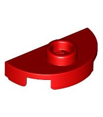 LEGO - Plaat, rond halve 1 x 2 met 1 nop (jumper) - Red | N - Thumbnail