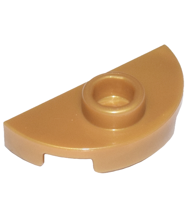 LEGO - Plaat, rond halve 1 x 2 met 1 nop (jumper) - Pearl Gold | N