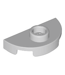 LEGO - Plaat, rond halve 1 x 2 met 1 nop (jumper) - Light Bluish Gray | N - Thumbnail