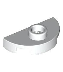 LEGO - Plaat, rond halve 1 x 2 met 1 nop (jumper) - White | N - Thumbnail